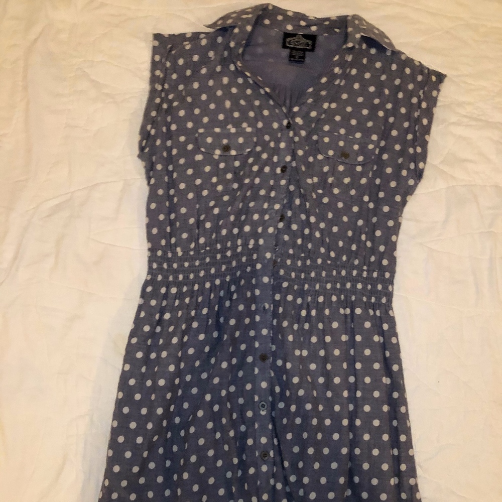 blue and white dress